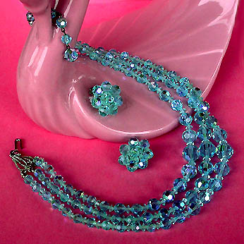 a beautiful vintage costume jewelry parure