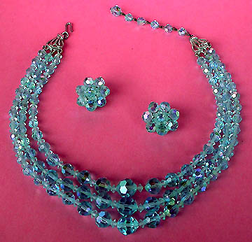 a beautiful vintage costume jewelry parure
