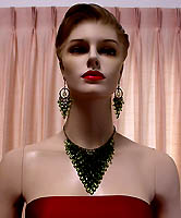 a beautiful Juliana vintage costume jewelry necklace, bracelet and earrings