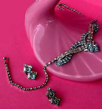 a beautiful vintage costume jewelry parure