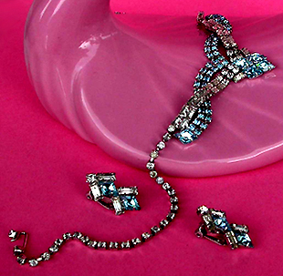 a beautiful vintage costume jewelry parure