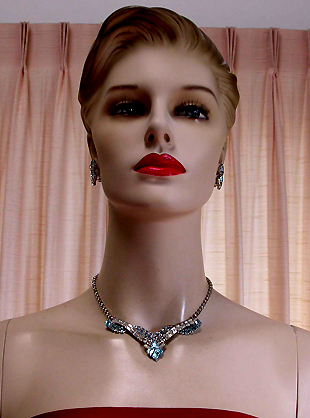 a beautiful vintage costume jewelry parure