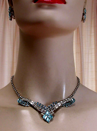 a beautiful vintage costume jewelry parure