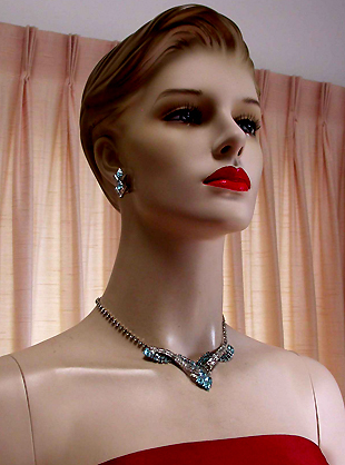 a beautiful vintage costume jewelry parure