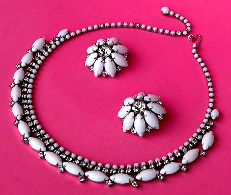 a beautiful vintage costume jewelry parure