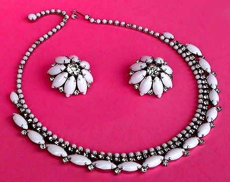 a beautiful vintage costume jewelry parure