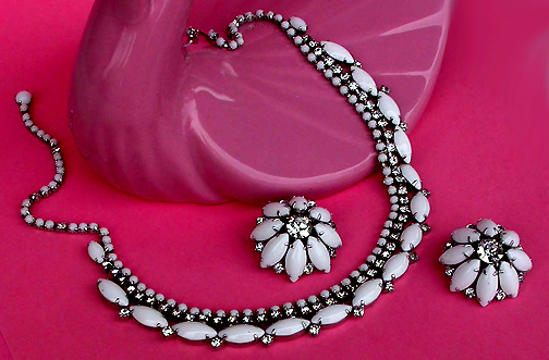 a beautiful vintage costume jewelry parure