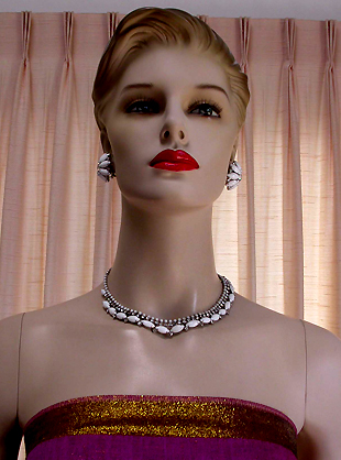 a beautiful vintage costume jewelry parure