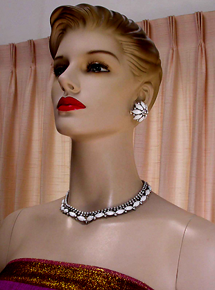 a beautiful vintage costume jewelry parure