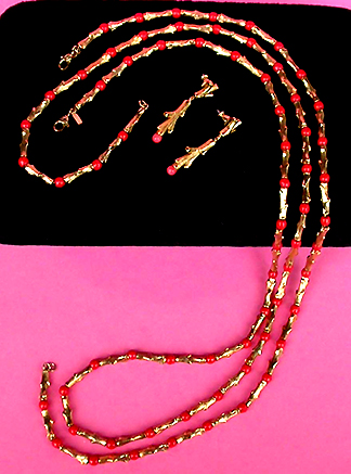 a beautiful vintage costume jewelry parure