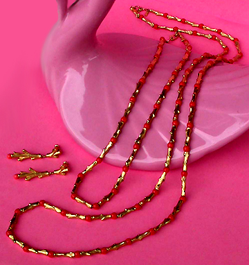 a beautiful vintage costume jewelry parure