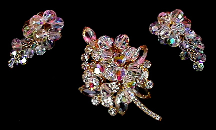 a beautiful vintage costume jewelry parure