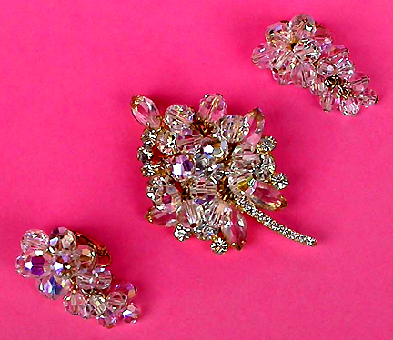 a beautiful vintage costume jewelry parure