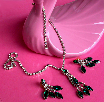 a beautiful vintage costume jewelry parure