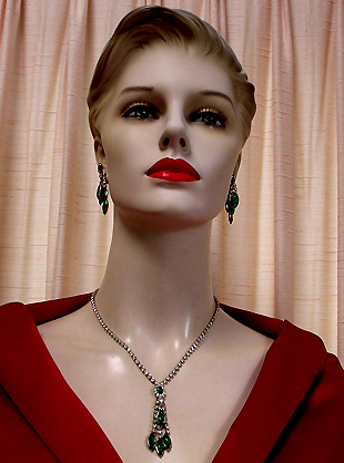 a beautiful vintage costume jewelry parure