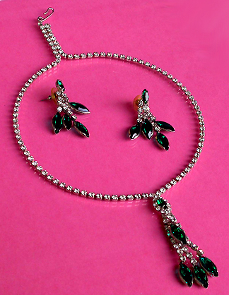 a beautiful vintage costume jewelry parure