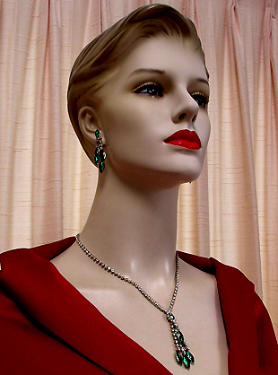 a beautiful vintage costume jewelry parure