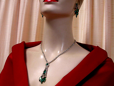 a beautiful vintage costume jewelry parure