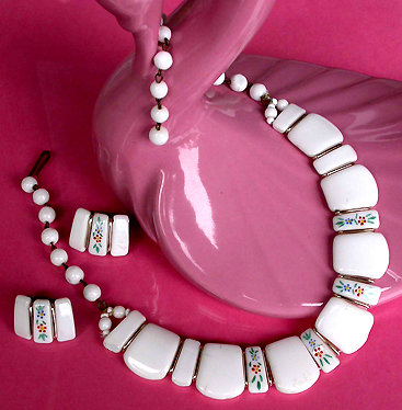a beautiful vintage costume jewelry parure