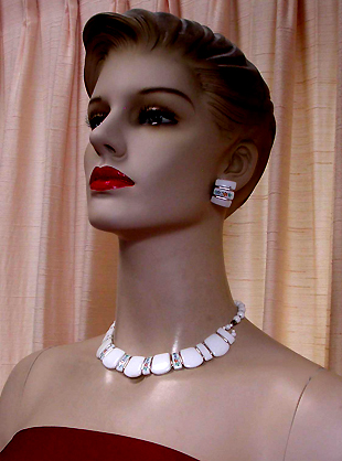 a beautiful vintage costume jewelry parure