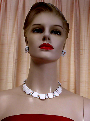 a beautiful vintage costume jewelry parure
