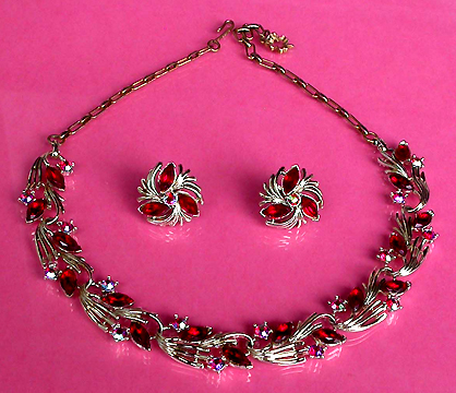 a beautiful vintage costume jewelry parure
