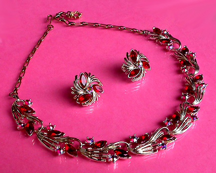 a beautiful vintage costume jewelry parure