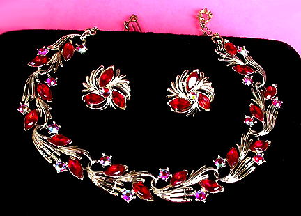 a beautiful vintage costume jewelry parure