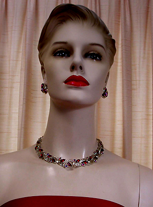 a beautiful vintage costume jewelry parure