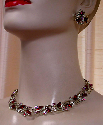a beautiful vintage costume jewelry parure