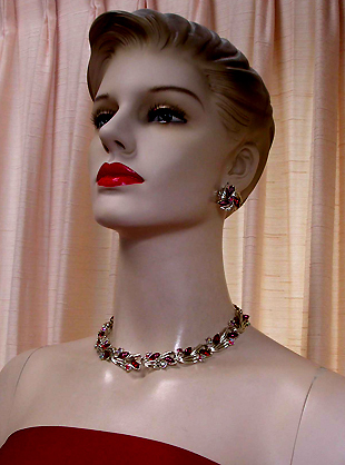 a beautiful vintage costume jewelry parure