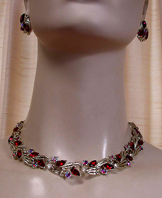a beautiful vintage costume jewelry parure