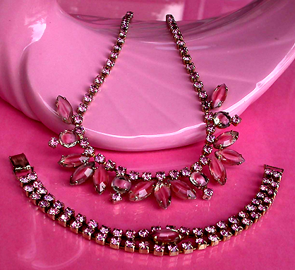 a beautiful vintage costume jewelry parure