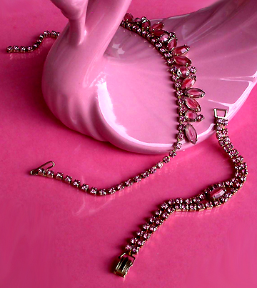 a beautiful vintage costume jewelry parure