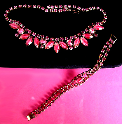 a beautiful vintage costume jewelry parure