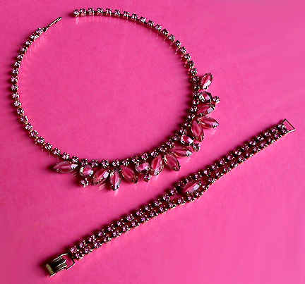 a beautiful vintage costume jewelry parure