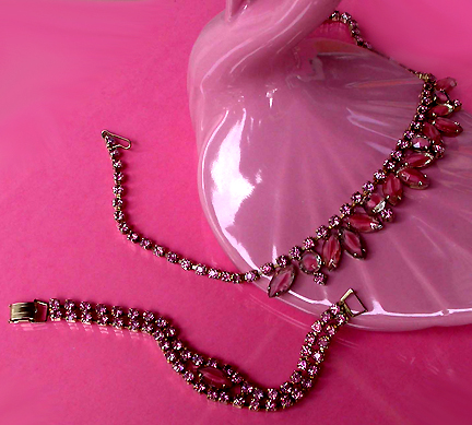 a beautiful vintage costume jewelry parure
