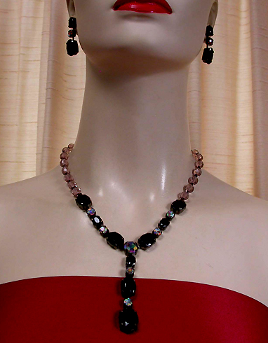 a beautiful vintage costume jewelry parure