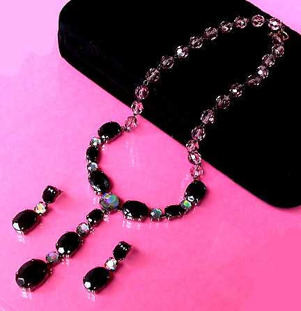 a beautiful vintage costume jewelry parure