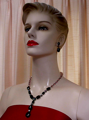a beautiful vintage costume jewelry parure
