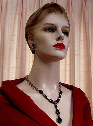 a beautiful vintage costume jewelry parure