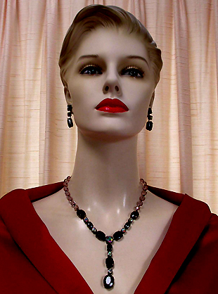 a beautiful vintage costume jewelry parure