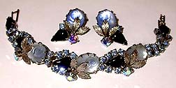 a beautiful Juliana vintage costume jewelry necklace, bracelet and earrings