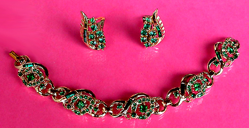 a beautiful vintage costume jewelry parure