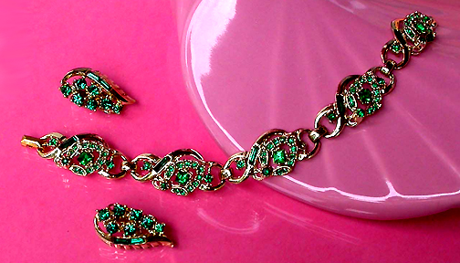 a beautiful vintage costume jewelry parure