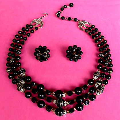 a beautiful vintage costume jewelry parure