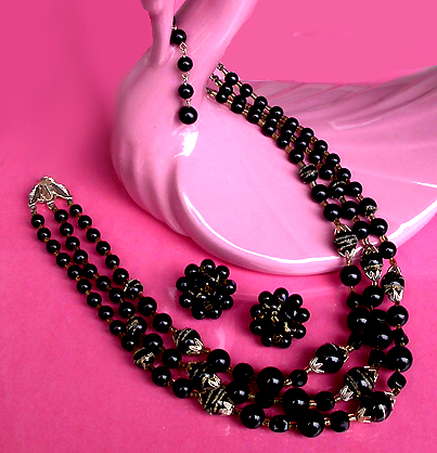 a beautiful vintage costume jewelry parure