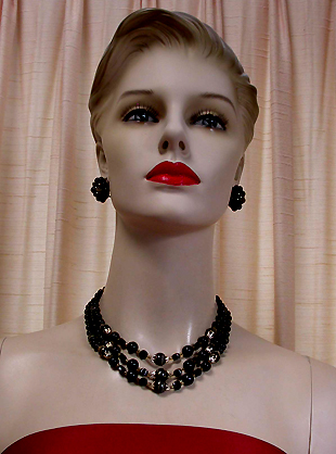 a beautiful vintage costume jewelry parure