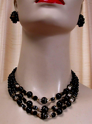 a beautiful vintage costume jewelry parure