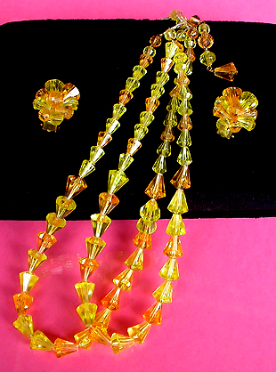 a beautiful vintage costume jewelry parure
